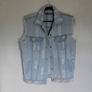 36 Point 5 Sleeveless Denim Vest Size S